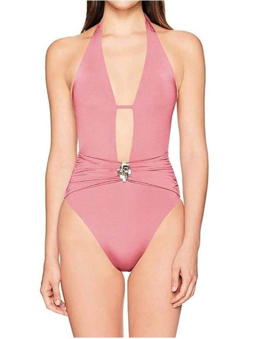 NWT Trina Turk Women's Studio Solids V Plunge One Piece Swimsuit 12